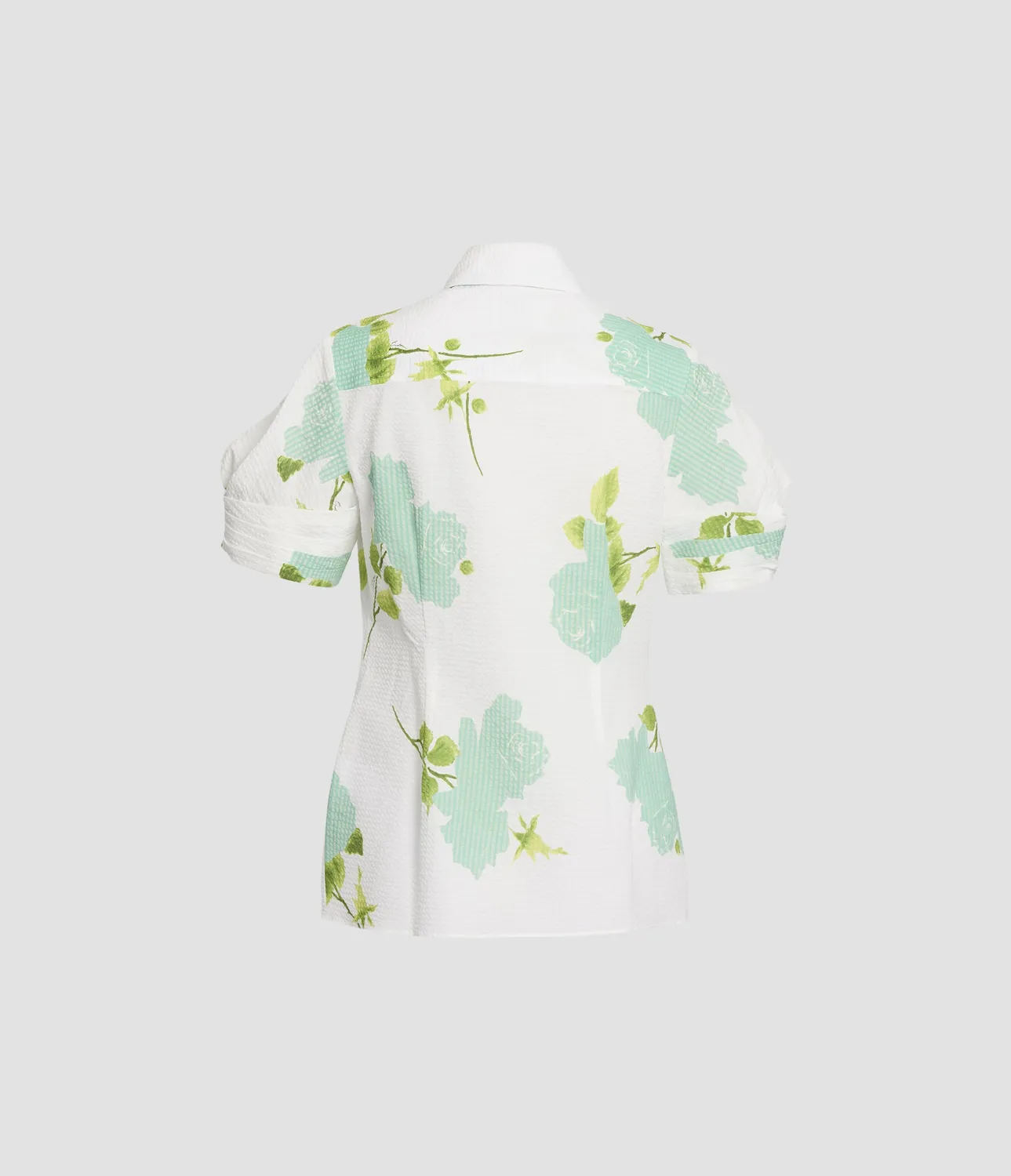 Erdem Floral Seersucker Short Sleeve Shirt camicia floreale