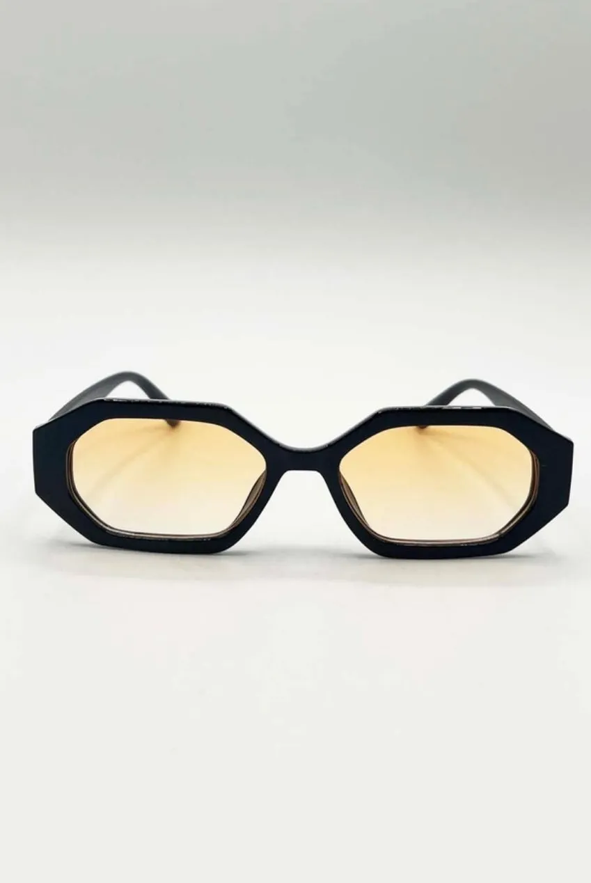 SVNX Oval Geometric occhiali sole nero arancione unisex