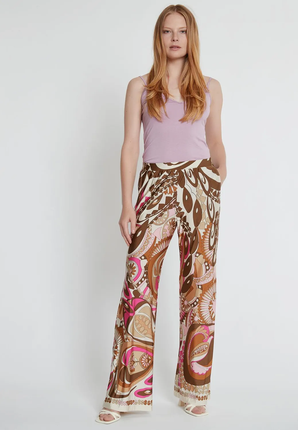 Ana Alcazar Kiwy pantaloni palazzo fantasia paradise