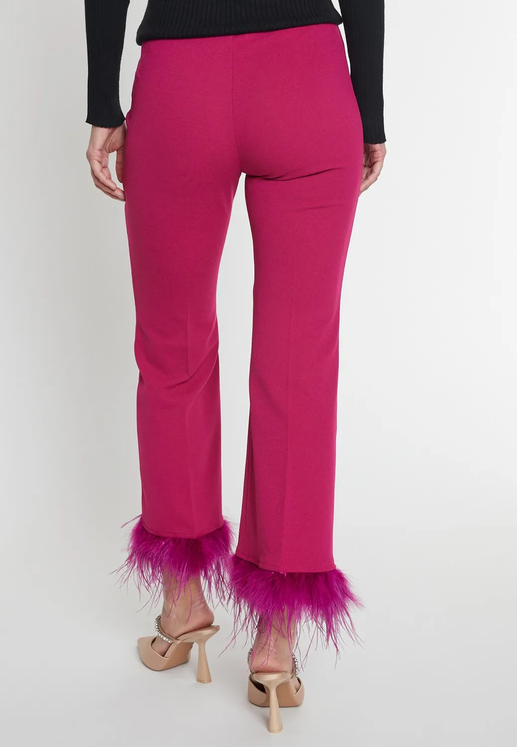 Ana Alcazar Merina pantaloni 7/8 orlo piume