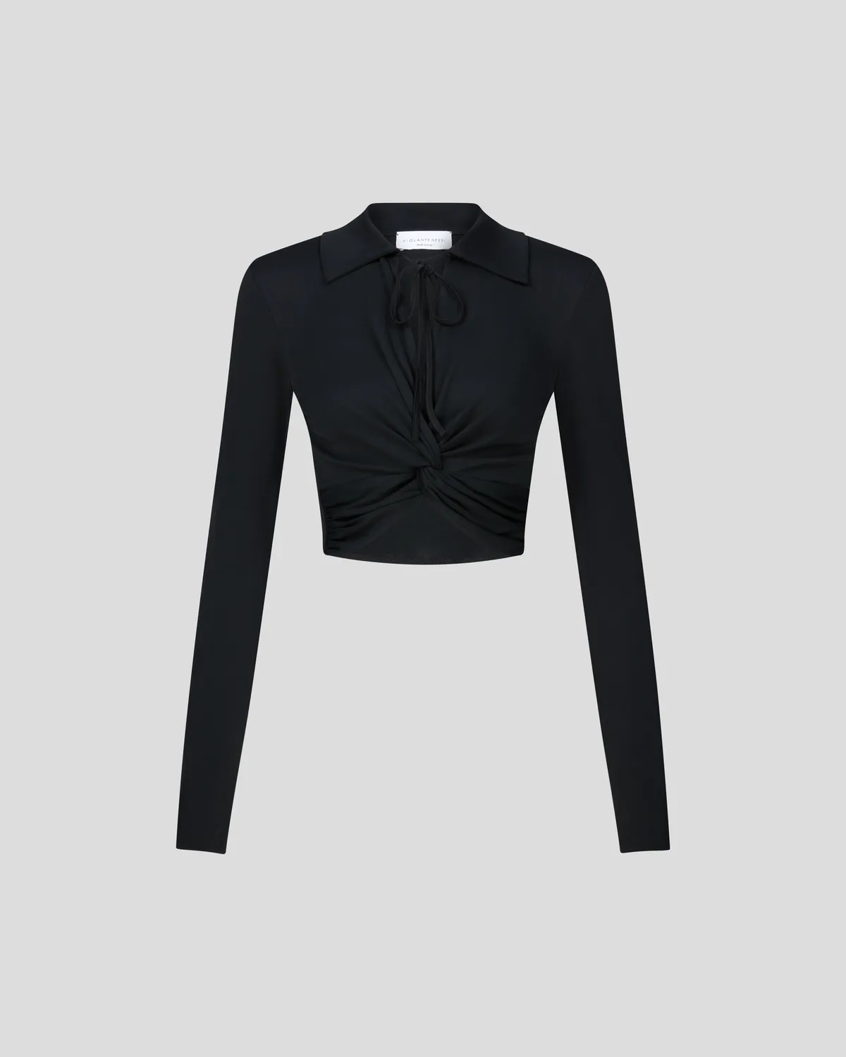 Violante Nessi Eiza top nero jersey crespo
