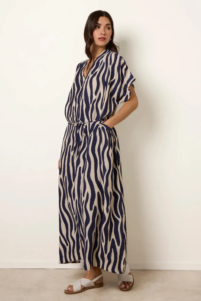 Goddiva Blue Vanilla abito zebrato blu navy taglia unica