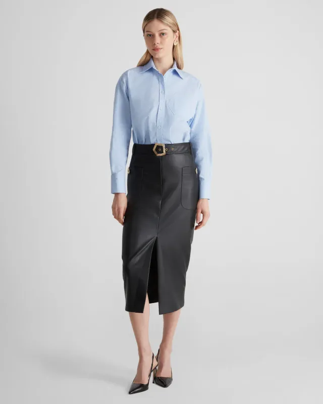Violante Nessi Violi camicia azzurra oxford over