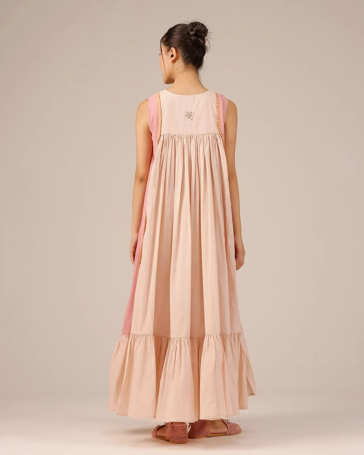 Our Dve Merry Berry vestito rosa cotone lungo