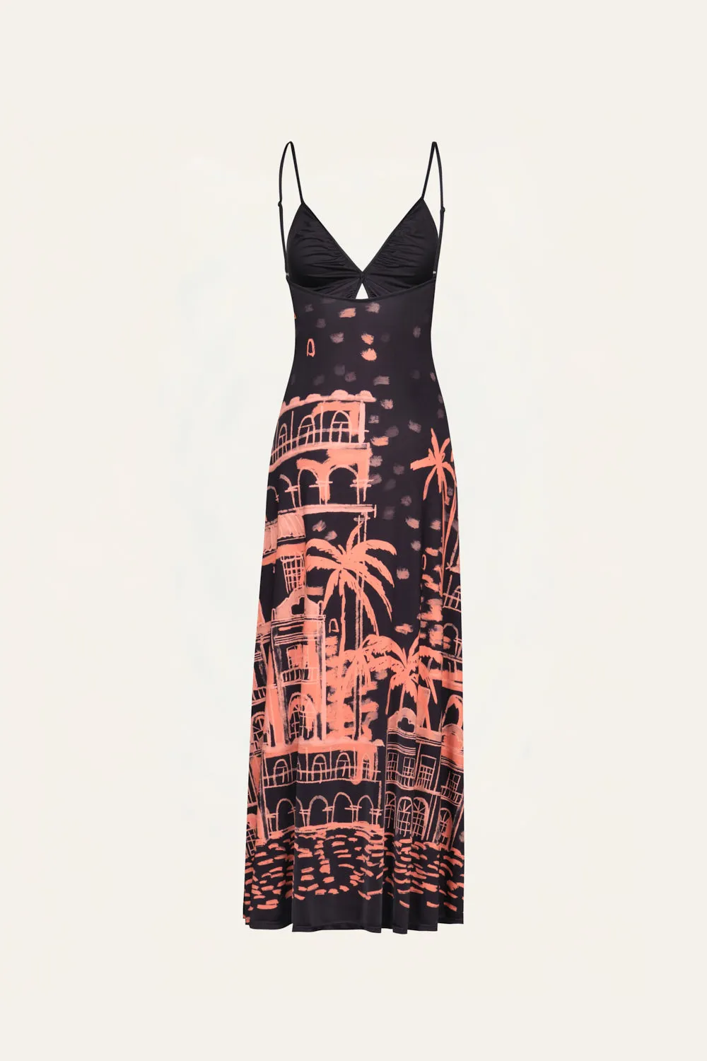 Johanna Ortiz Nuestra Tierra abito midi nero jersey