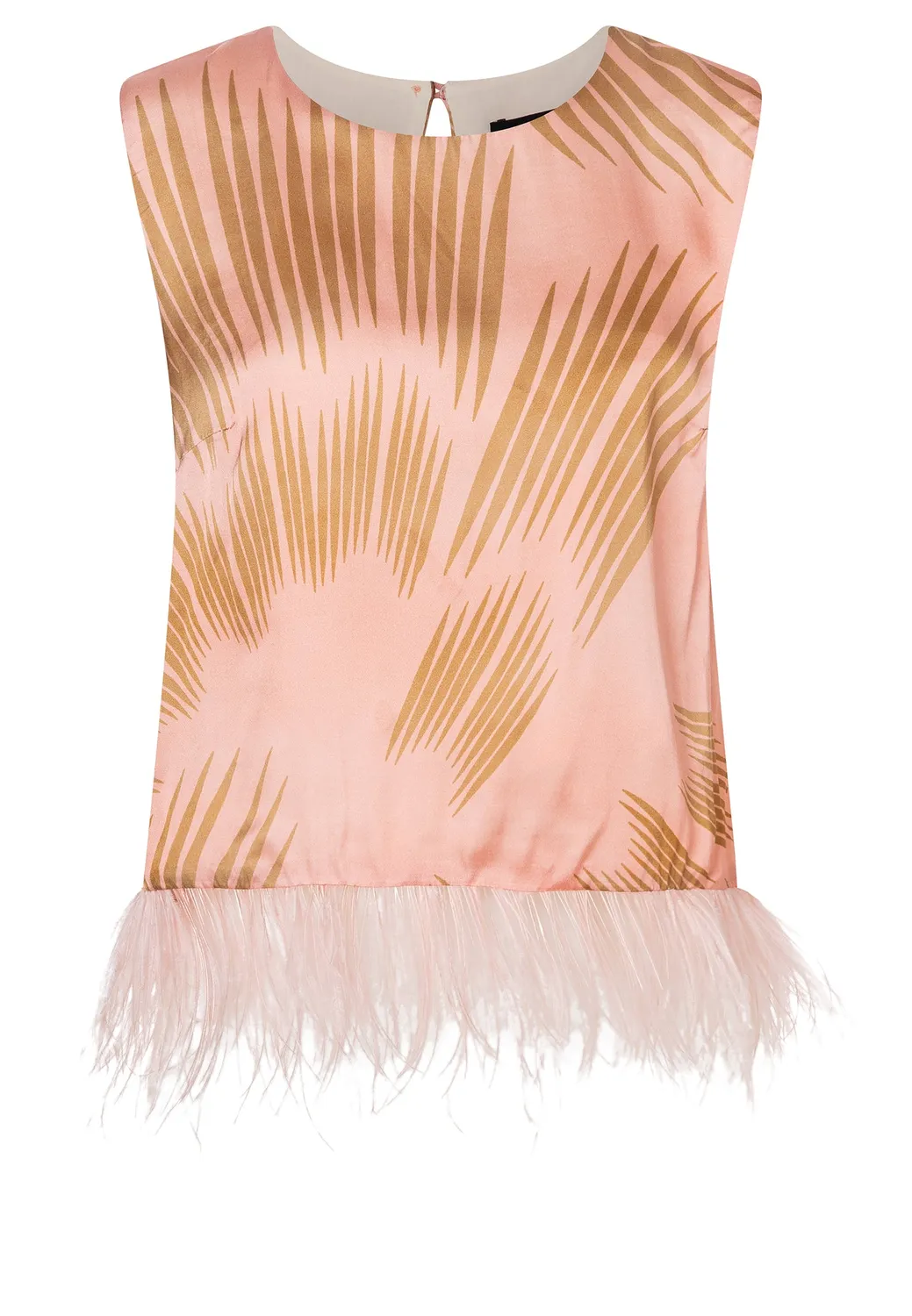 Ana Alcazar Droli top satin piume rosa