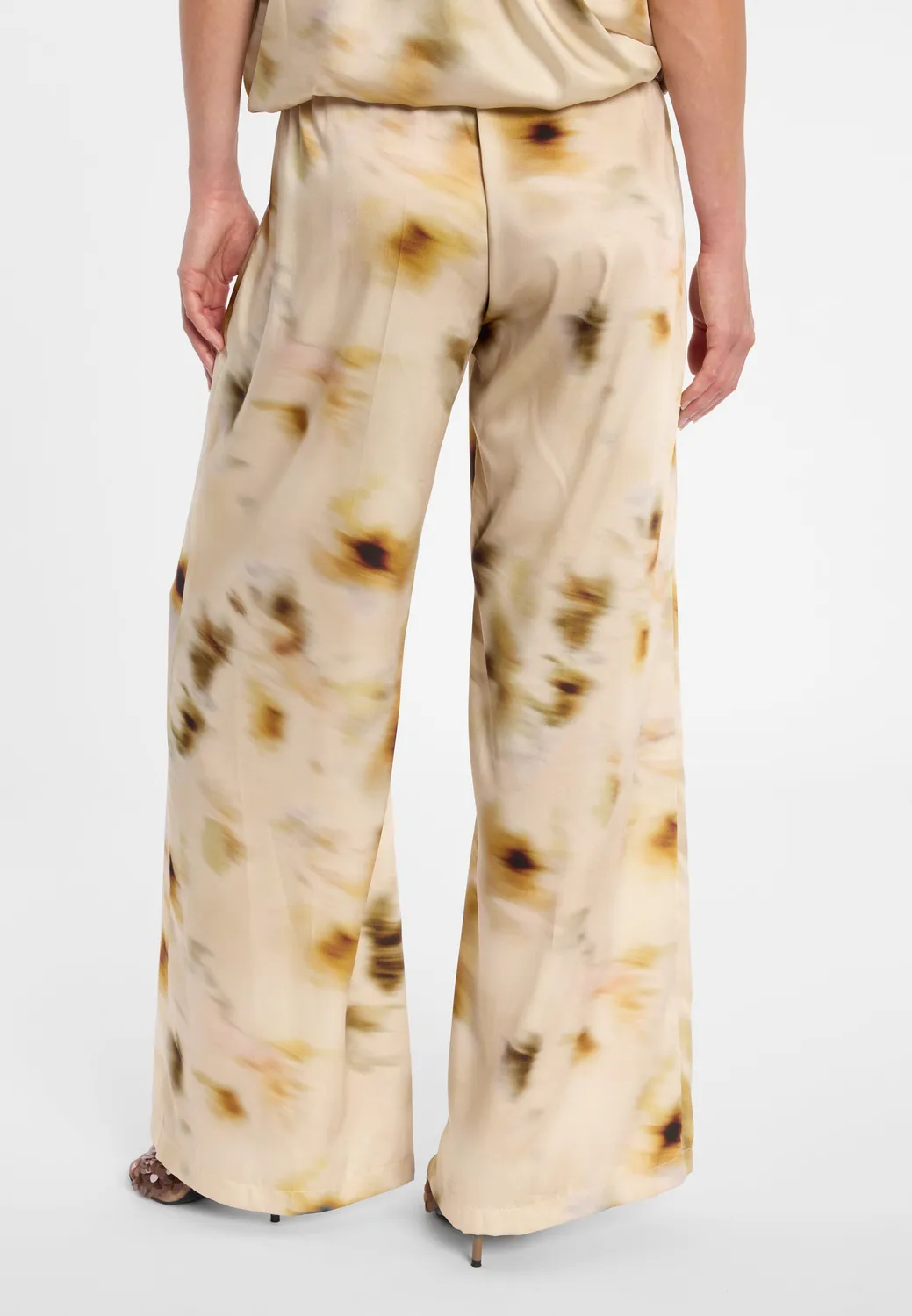 Ana Alcazar Dorna pantaloni palazzo raso beige