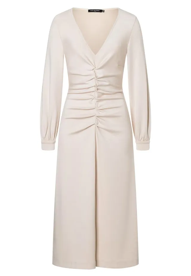 Ana Alcazar Hefari abito midi bianco scollo V spacco