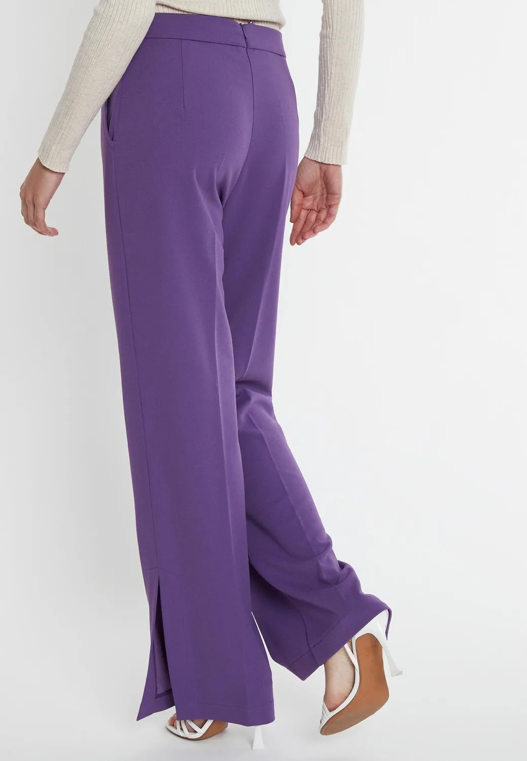 Ana Alcazar Saltuny pantaloni lunghi viola spacchi