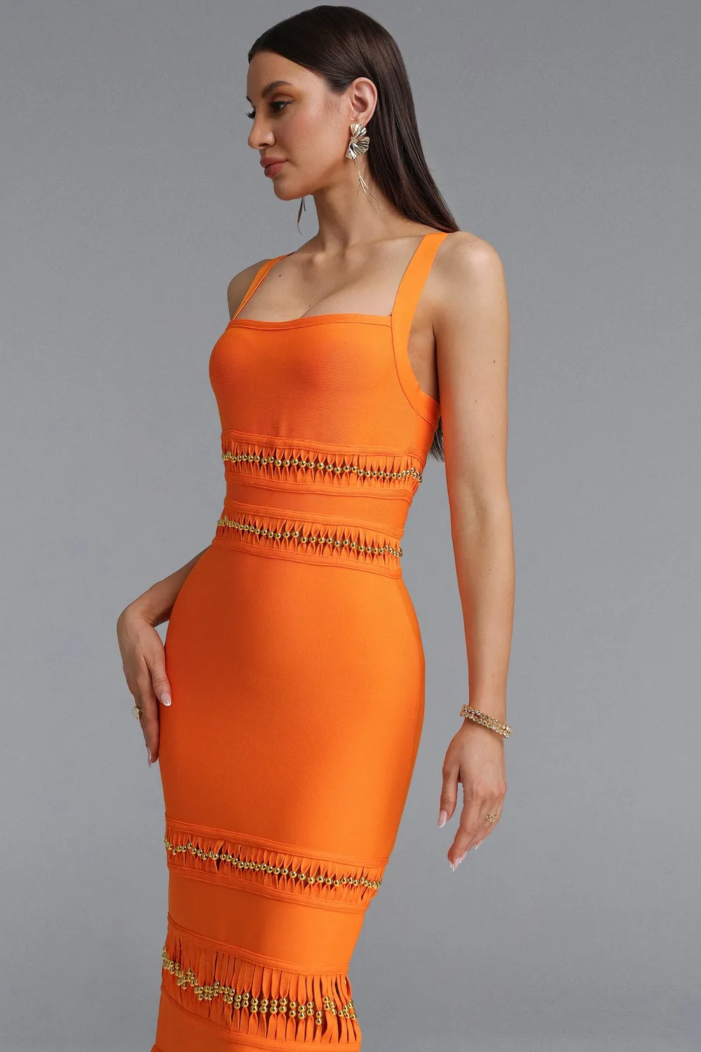 Bella Barnett Shanley Chic Contour abito maxi arancione