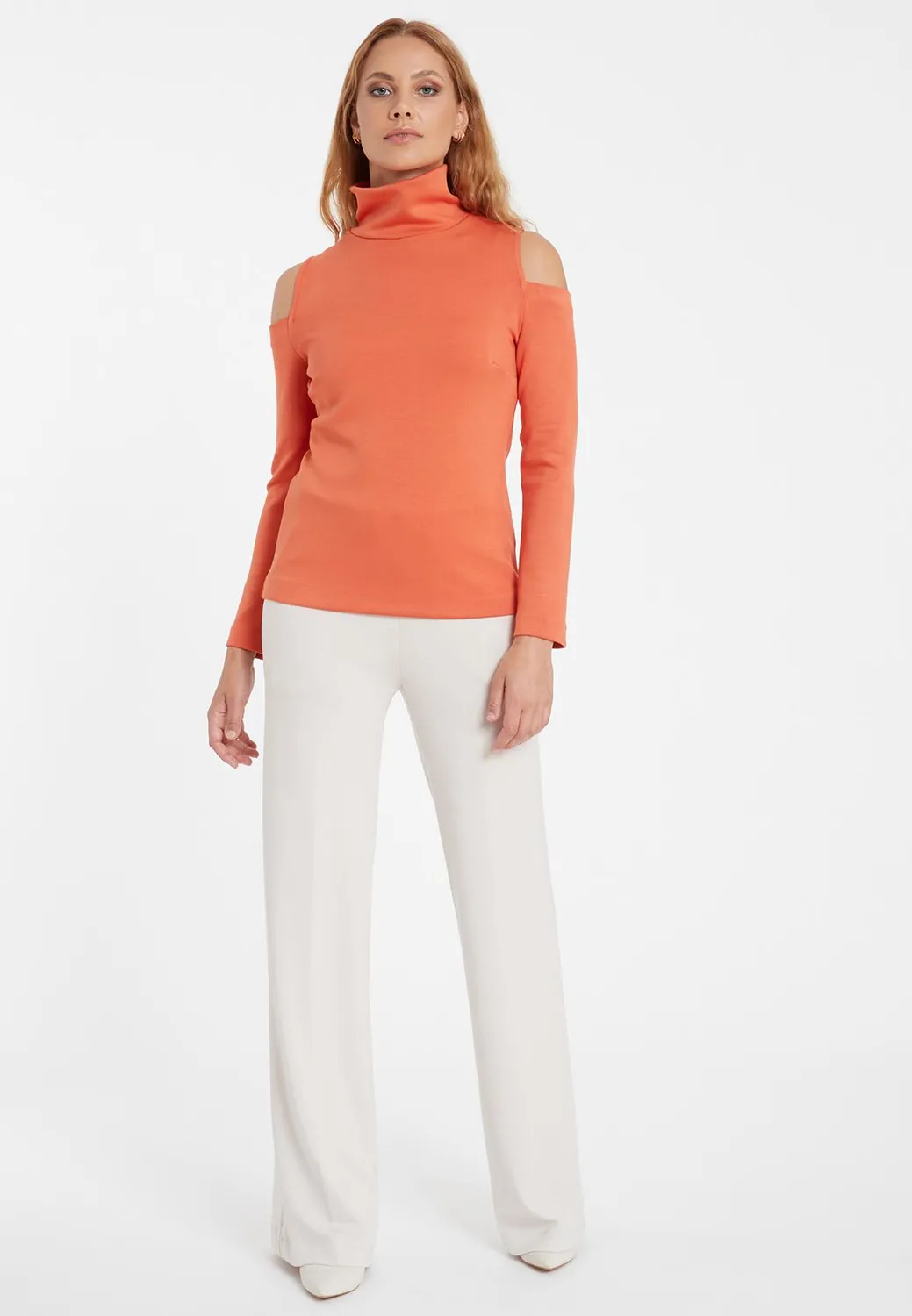 Ana Alcazar Senta top cut-out arancione