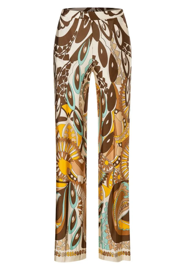 Ana Alcazar Pikila pantaloni jersey stampa marrone
