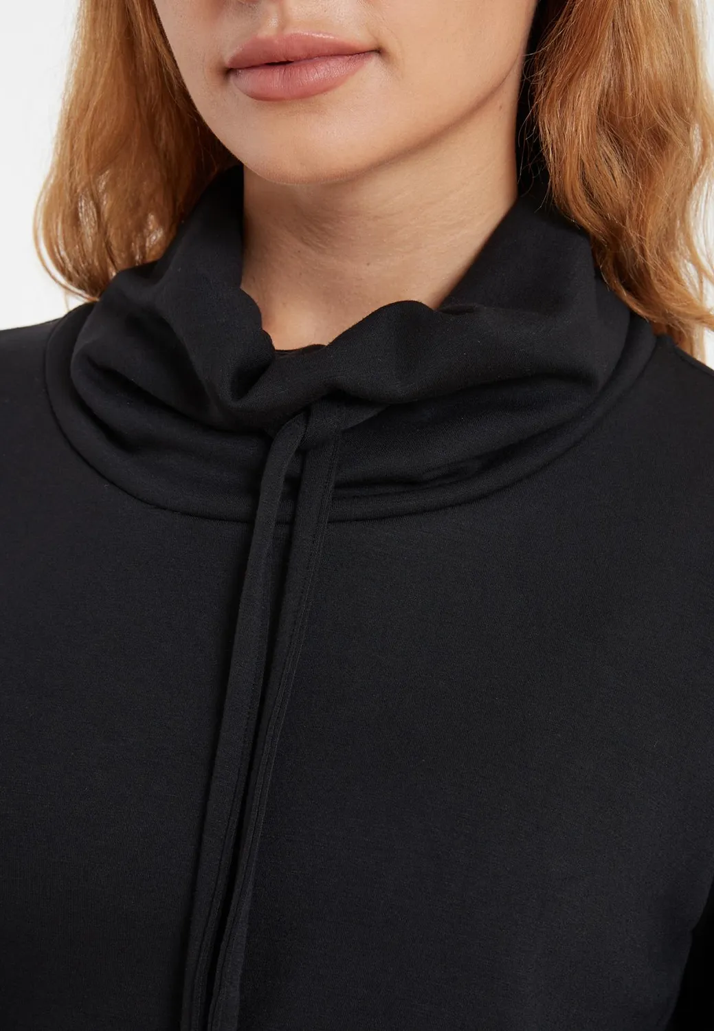 Ana Alcazar Selly top collo alto nero jersey