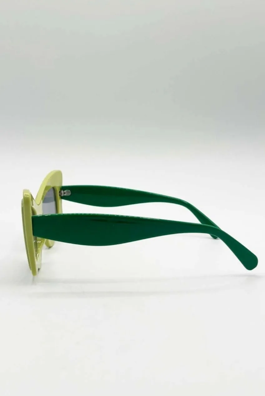 SVNX Bold Butterfly occhiali sole cat-eye verde lime