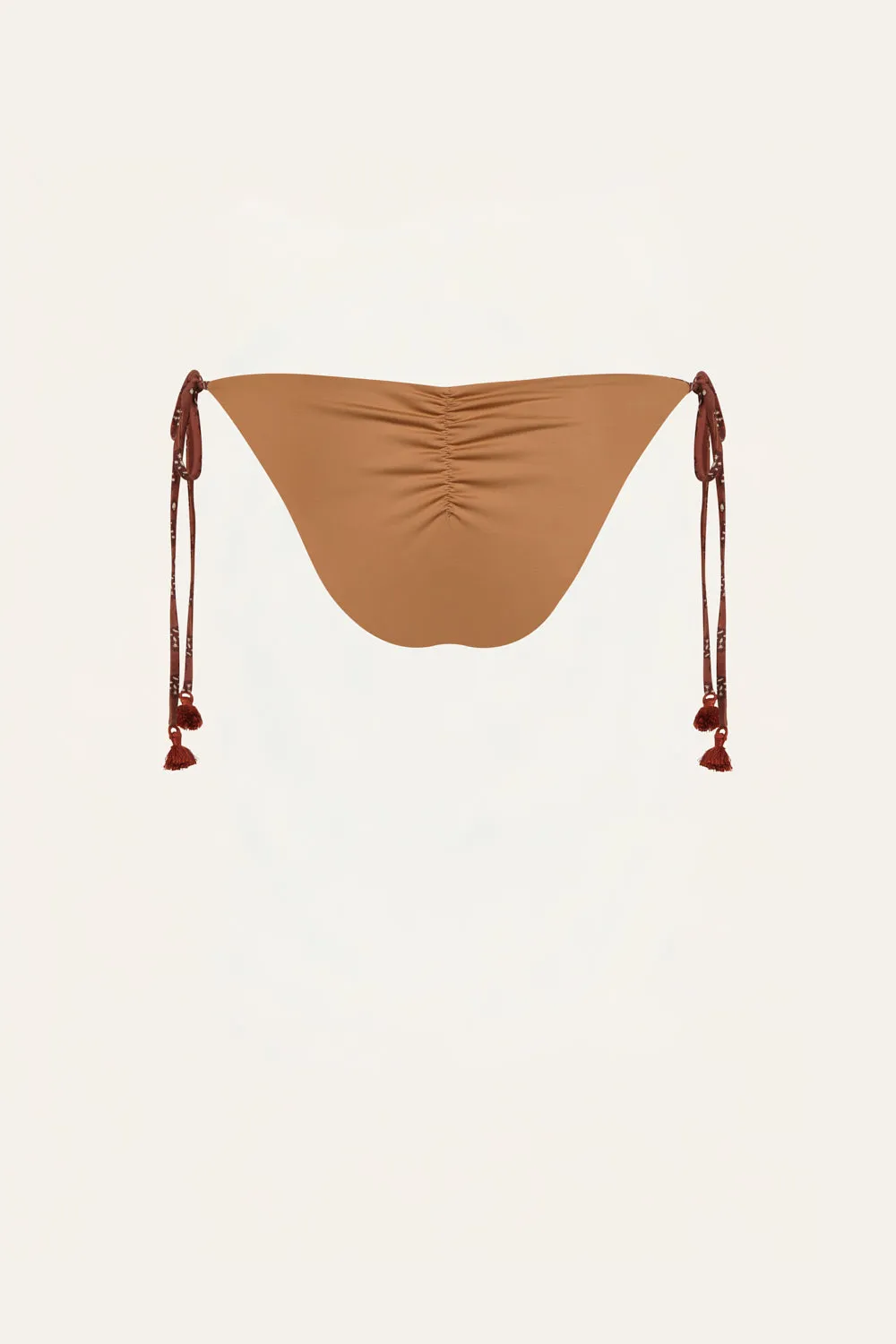 Johanna Ortiz Sagrado slip bikini marrone lacci