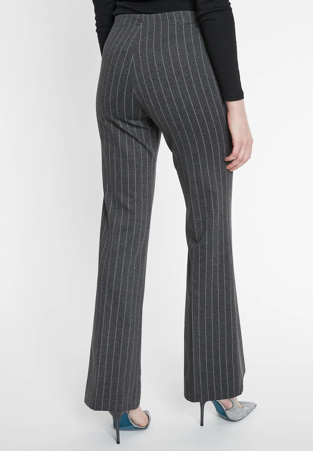 Ana Alcazar Solora pantaloni lunghi gessati grigi