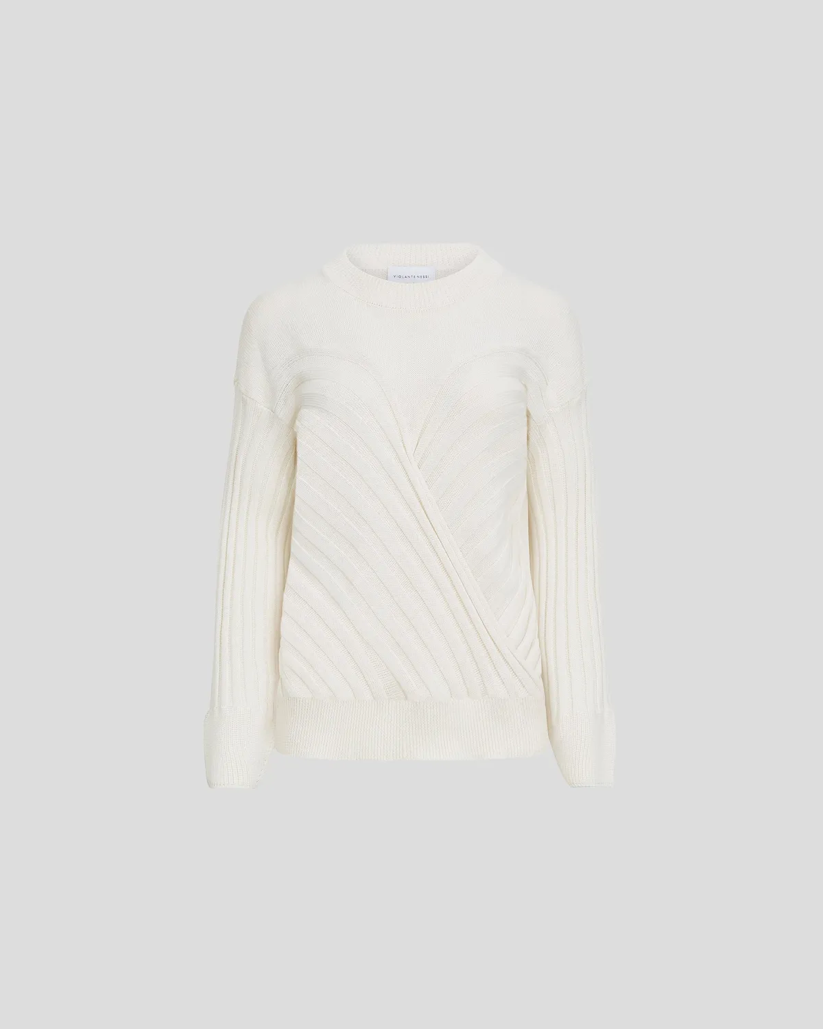 Violante Nessi Renny maglione avorio cashmere e cotone
