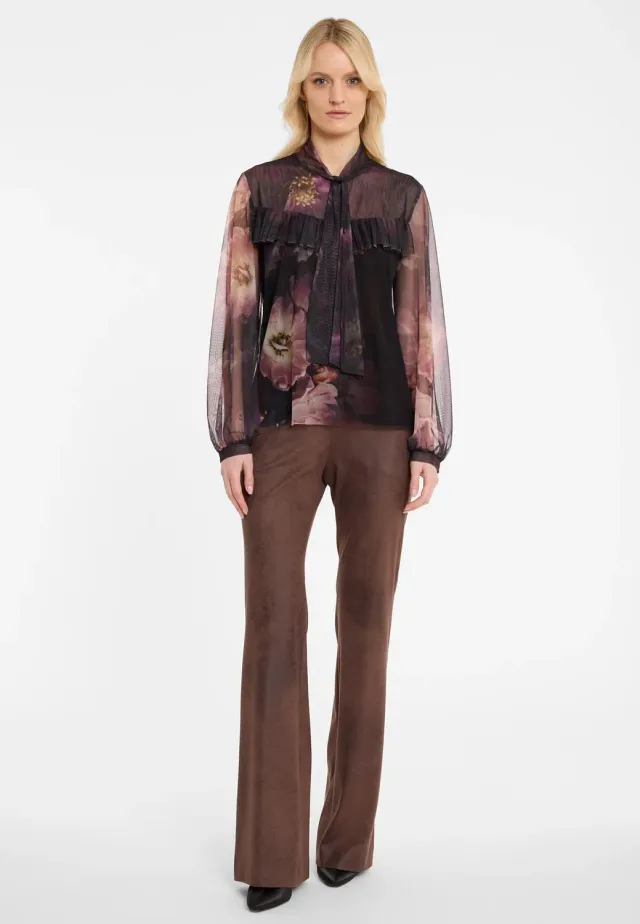 Ana Alcazar Azina camicia velata floreale nera