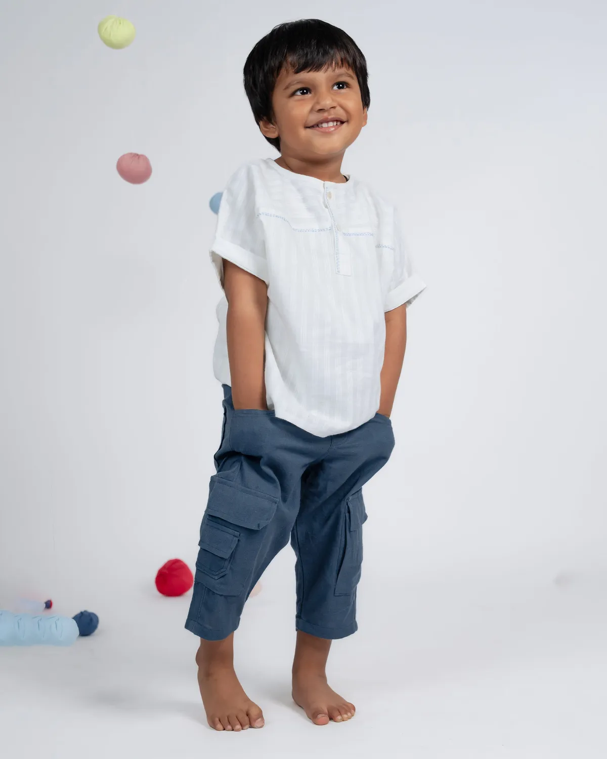 Our Dve Mini Elite Pant Cargo Bimbo Teal Handwoven