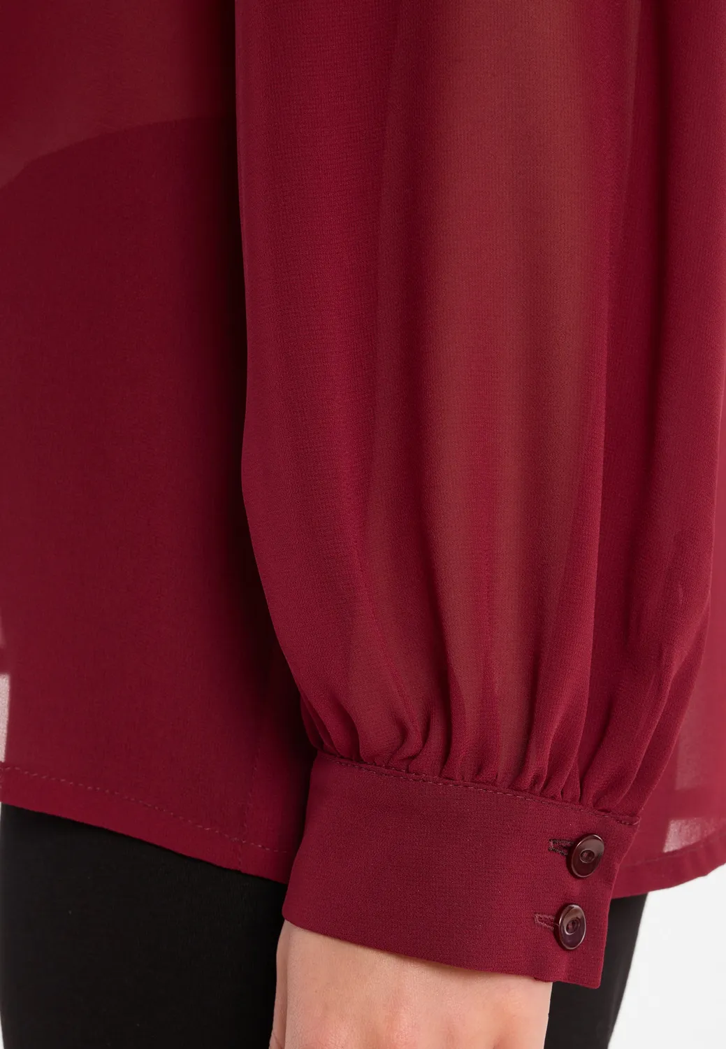 Ana Alcazar Cosy blusa chiffon bordeaux con fiocco