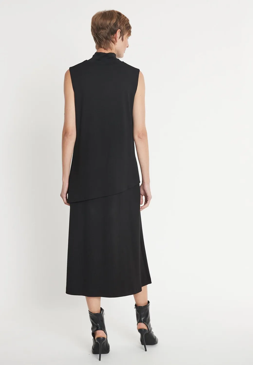 Ana Alcazar Hedi abito midi nero collo alto