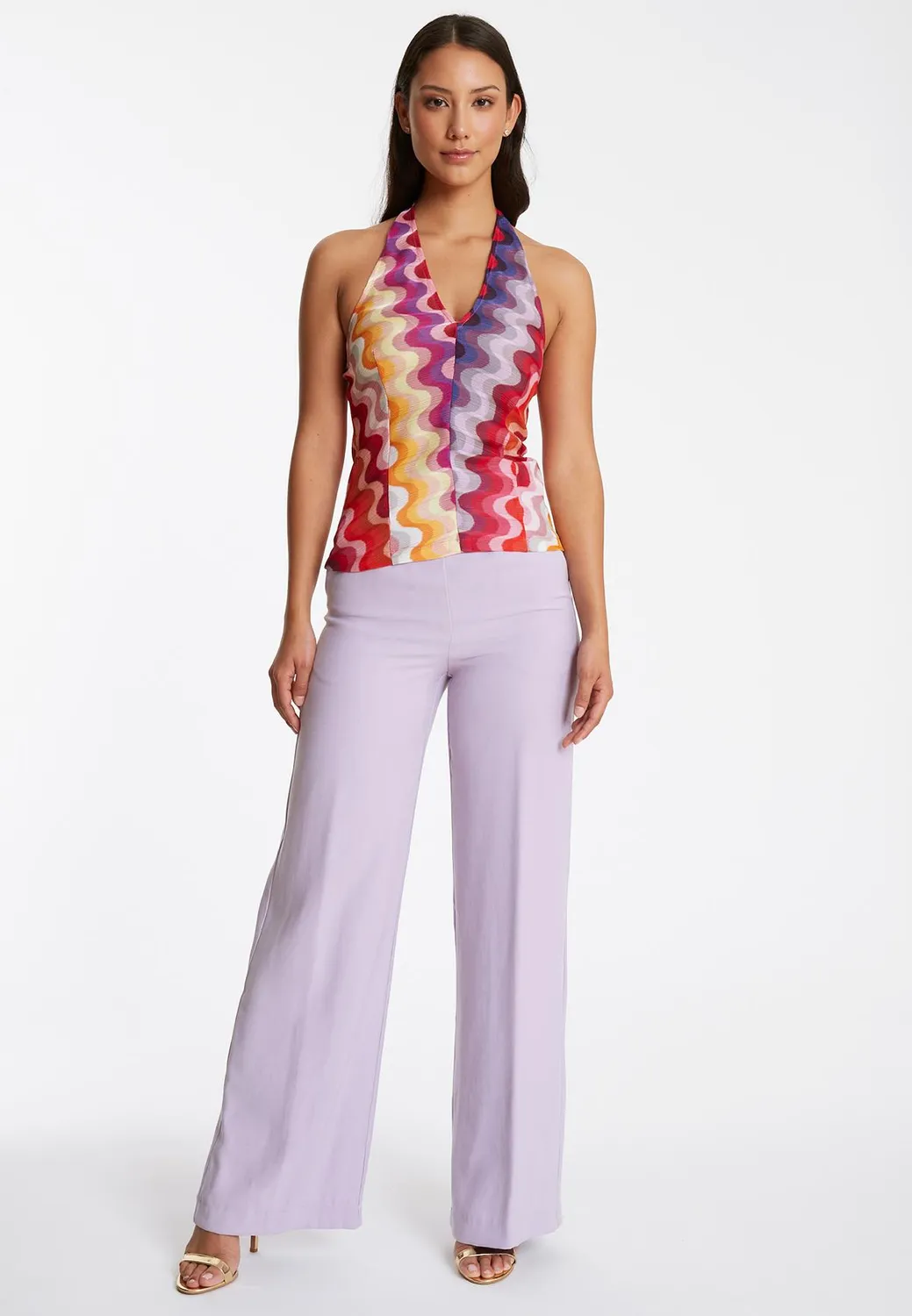 Ana Alcazar Pirli top neckholder maglia onde 70s