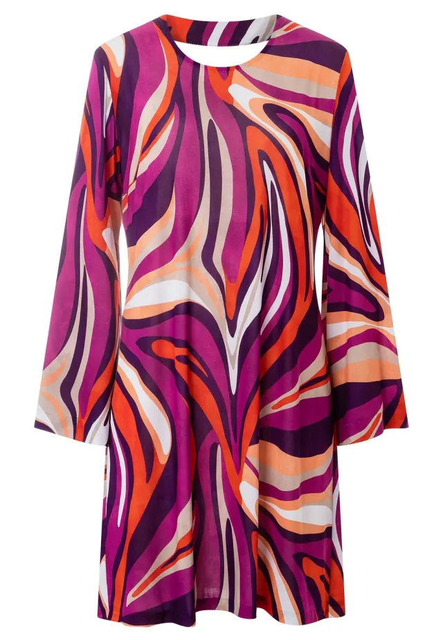 Ana Alcazar Prila abito tunica jersey fantasia fucsia