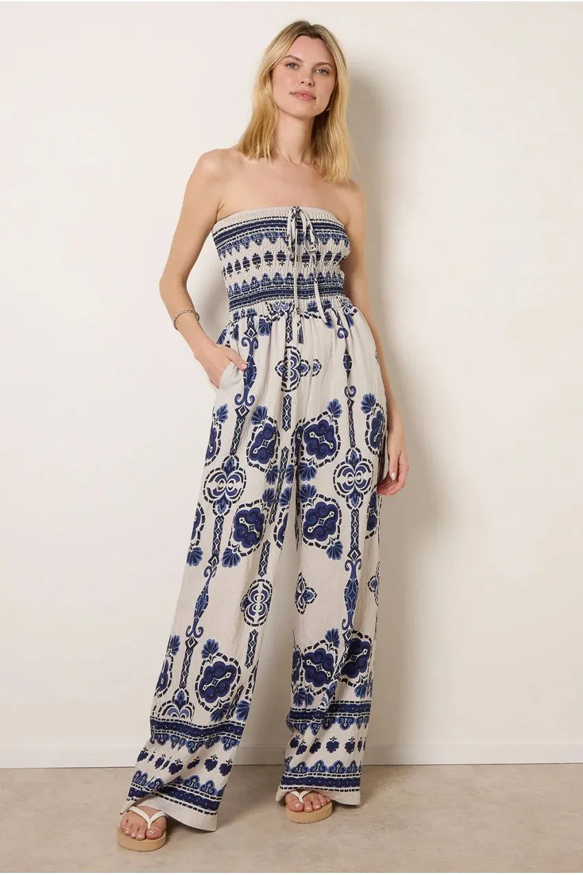 Blue Vanilla Tribal tuta intera navy fantasia leggero estate