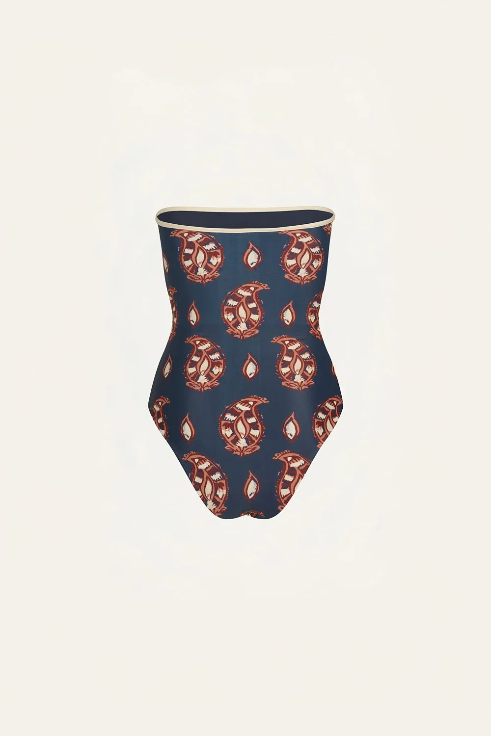 Johanna Ortiz Alta Mar costume intero senza spalline blu