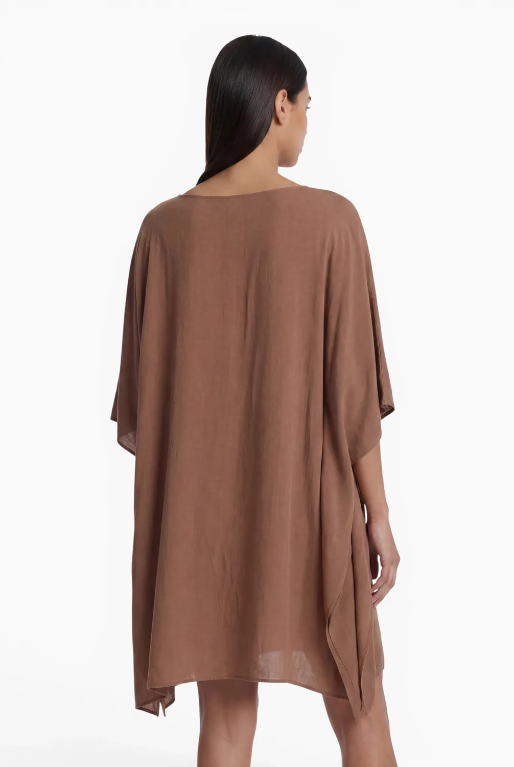 Ana Alcazar Dorevia abito caftano cappuccino corto oversize