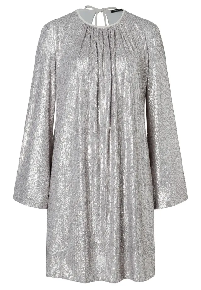 Ana Alcazar Tadyra abito paillettes argento