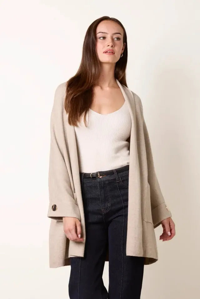 Blue Vanilla cardigan cioccolato chunky taglia unica