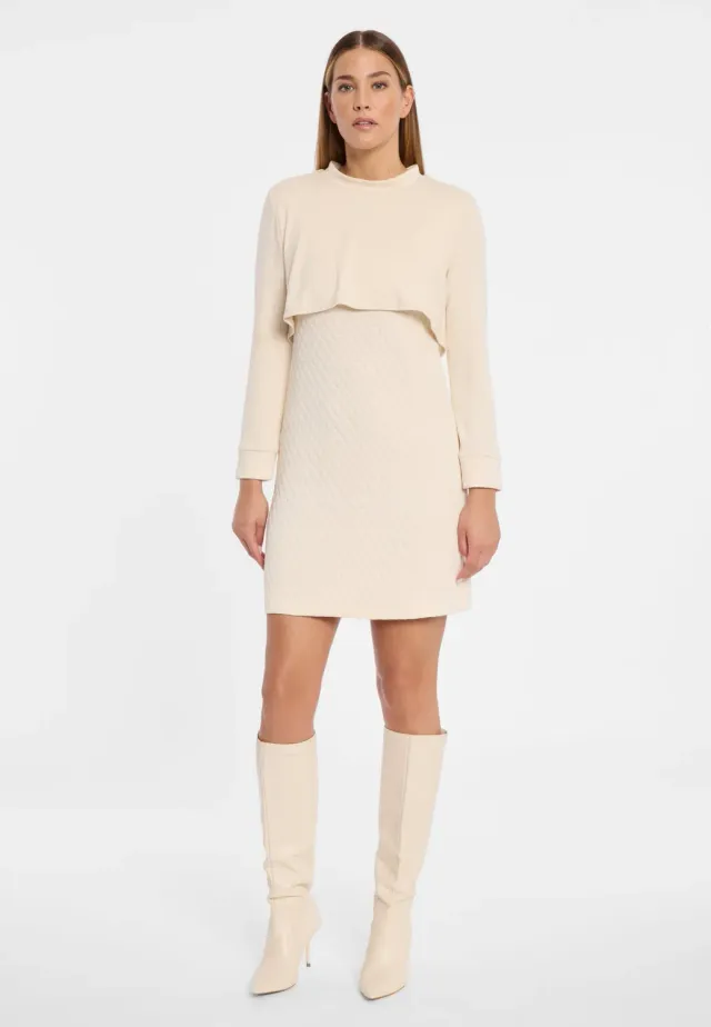 Ana Alcazar Adlina abito strati bianco jersey