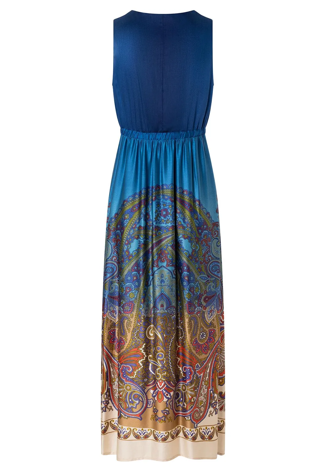 Ana Alcazar Pamosa abito midi blu motivo paisley