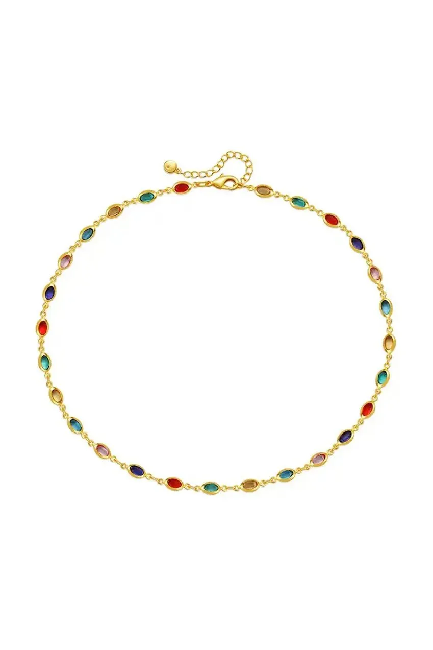 SVNX Oval Chain collana multicolore cristalli