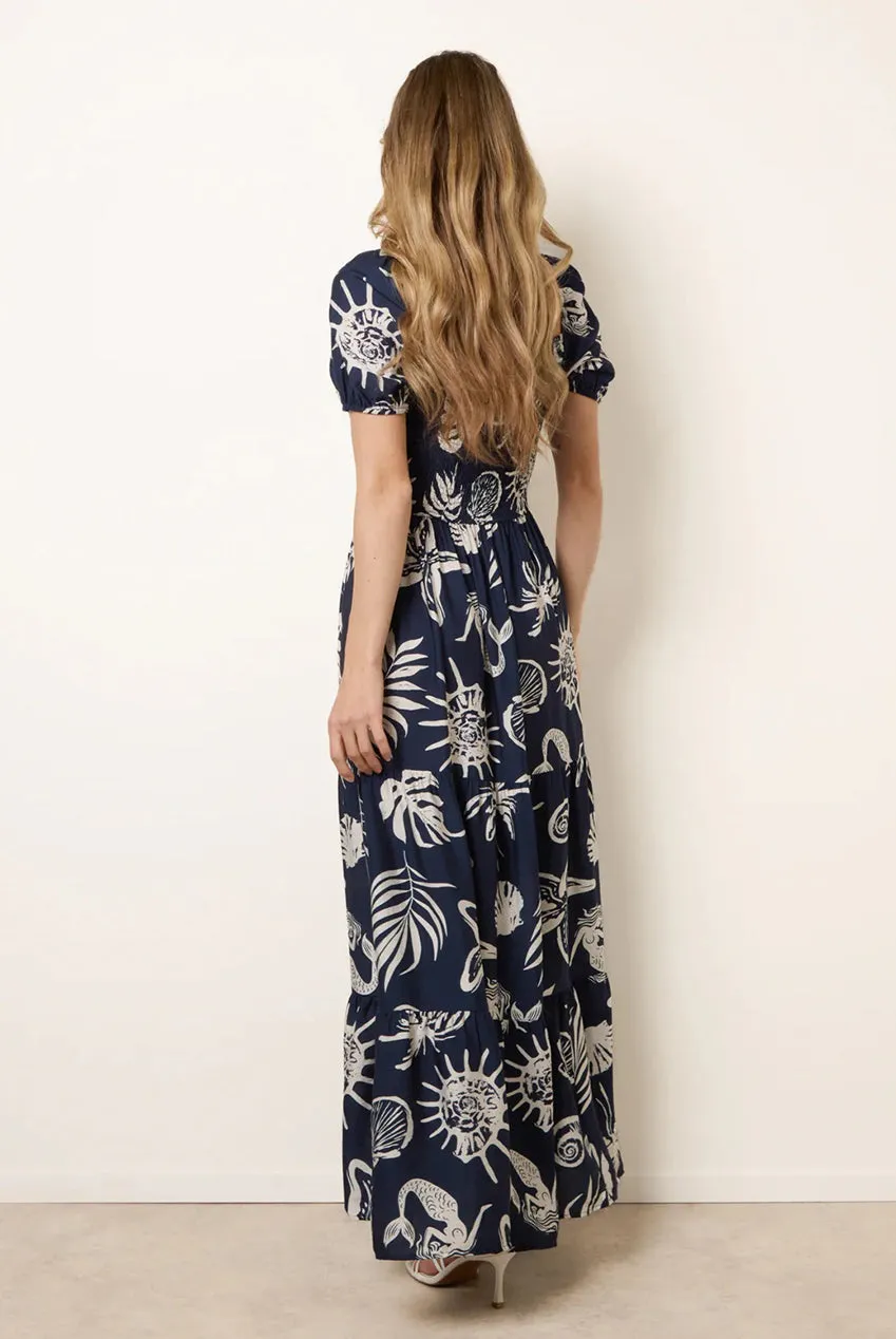 Blue Vanilla Knot Front abito navy scollo dolce estate