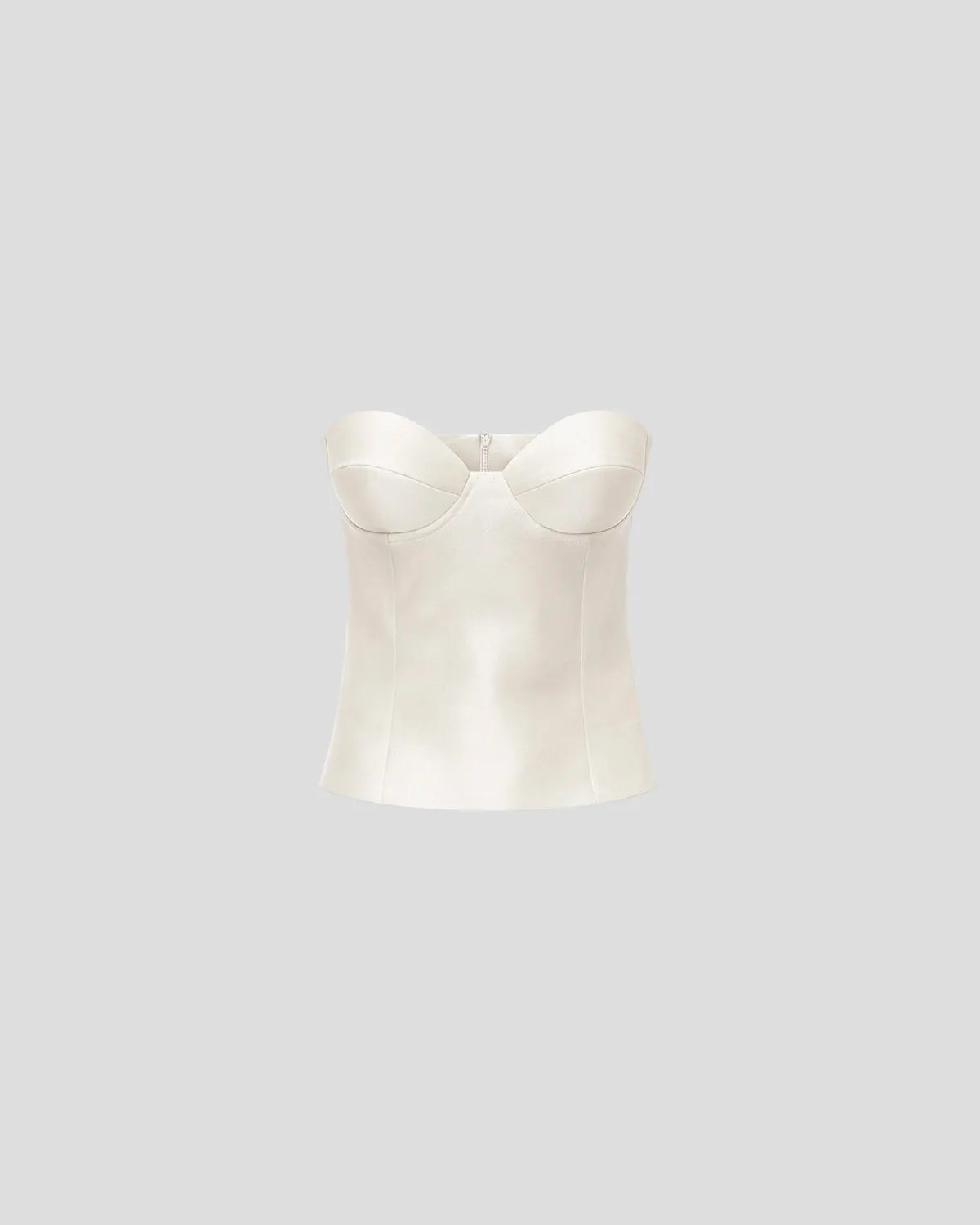 Violante Nessi Dumas top bustier avorio mikado seta