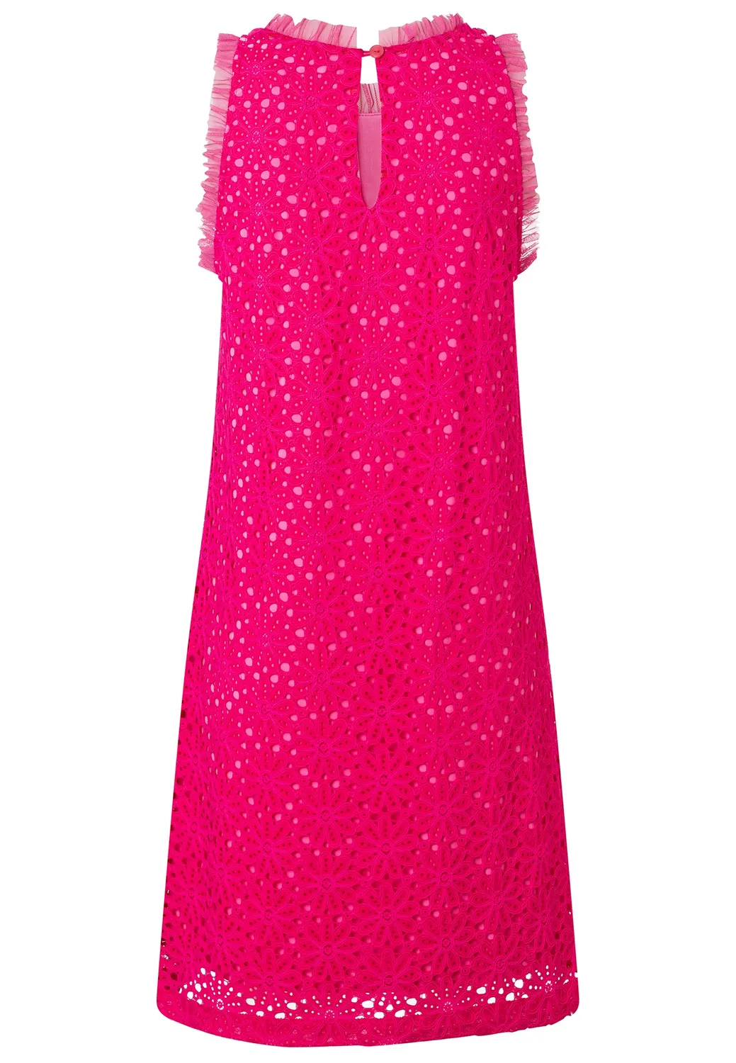 Ana Alcazar Dalio abito pizzo fucsia linea A sangallo