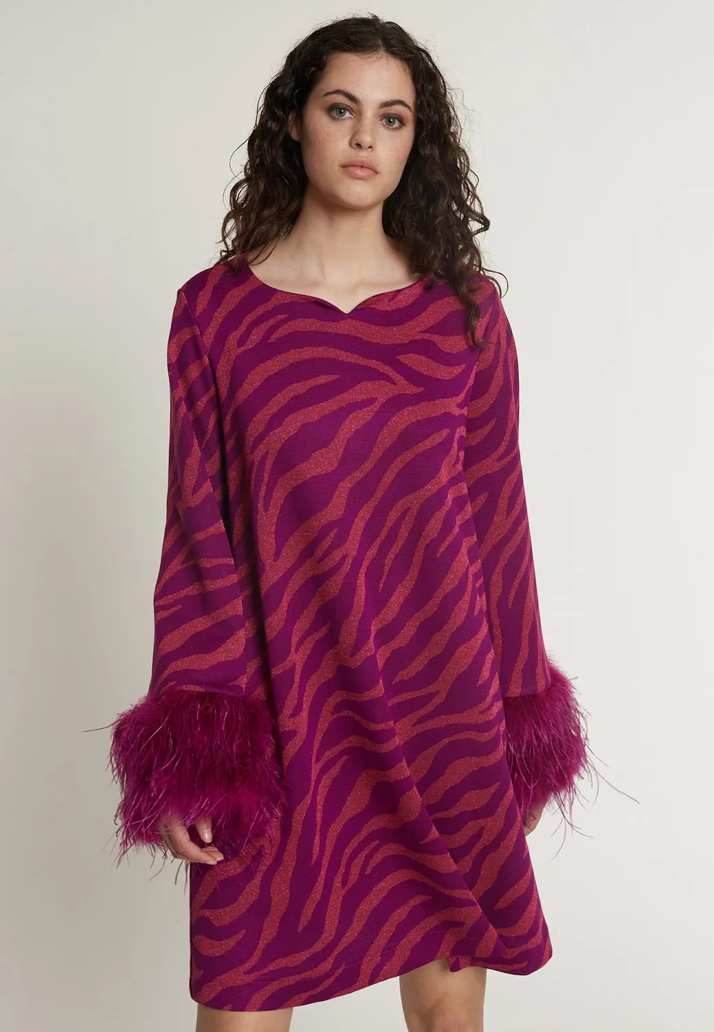 Ana Alcazar Otasa abito cocktail lurex rosa