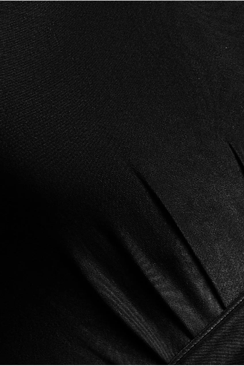 Goddiva Wrap Front Maxi abito lungo nero incrocio con cintura
