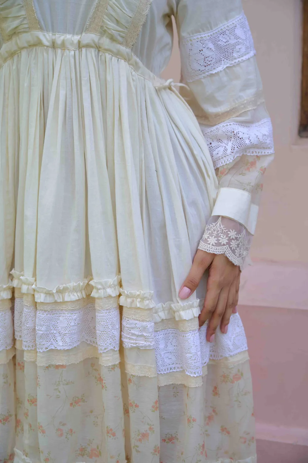 Our Dve Lucy Dress abito giallo cotone maniche lunghe