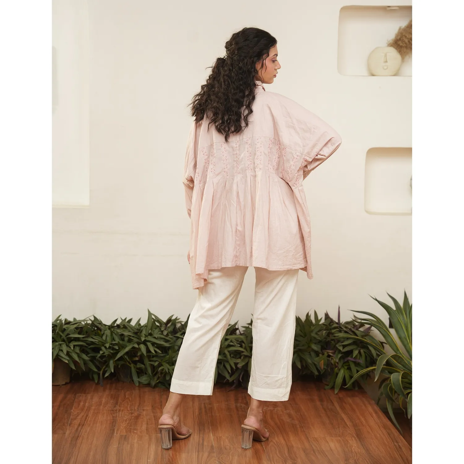 Our Dve Capsule 19 camicia rosa cotone asimmetrica