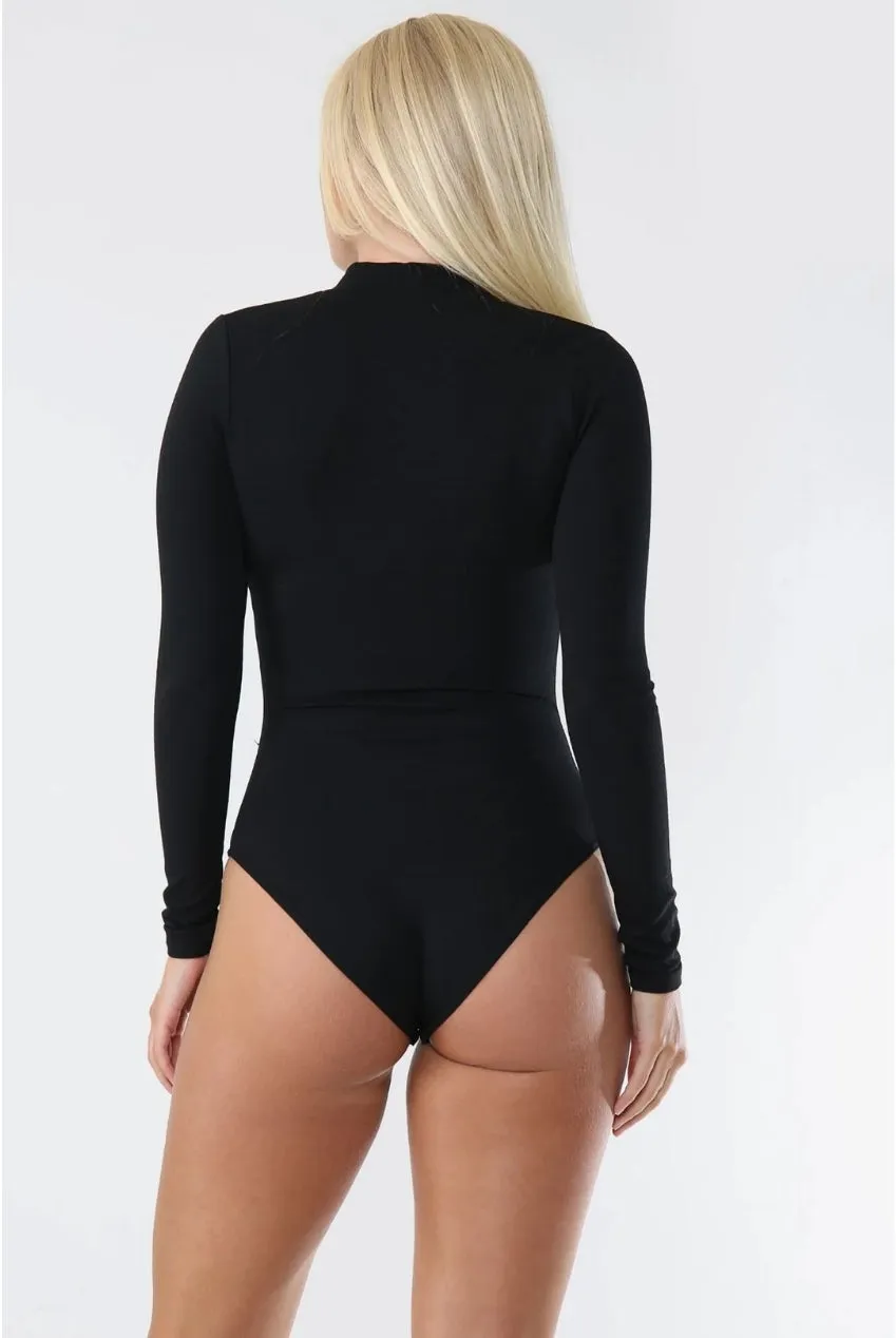 Avinci High Neck body nero manica lunga scuba