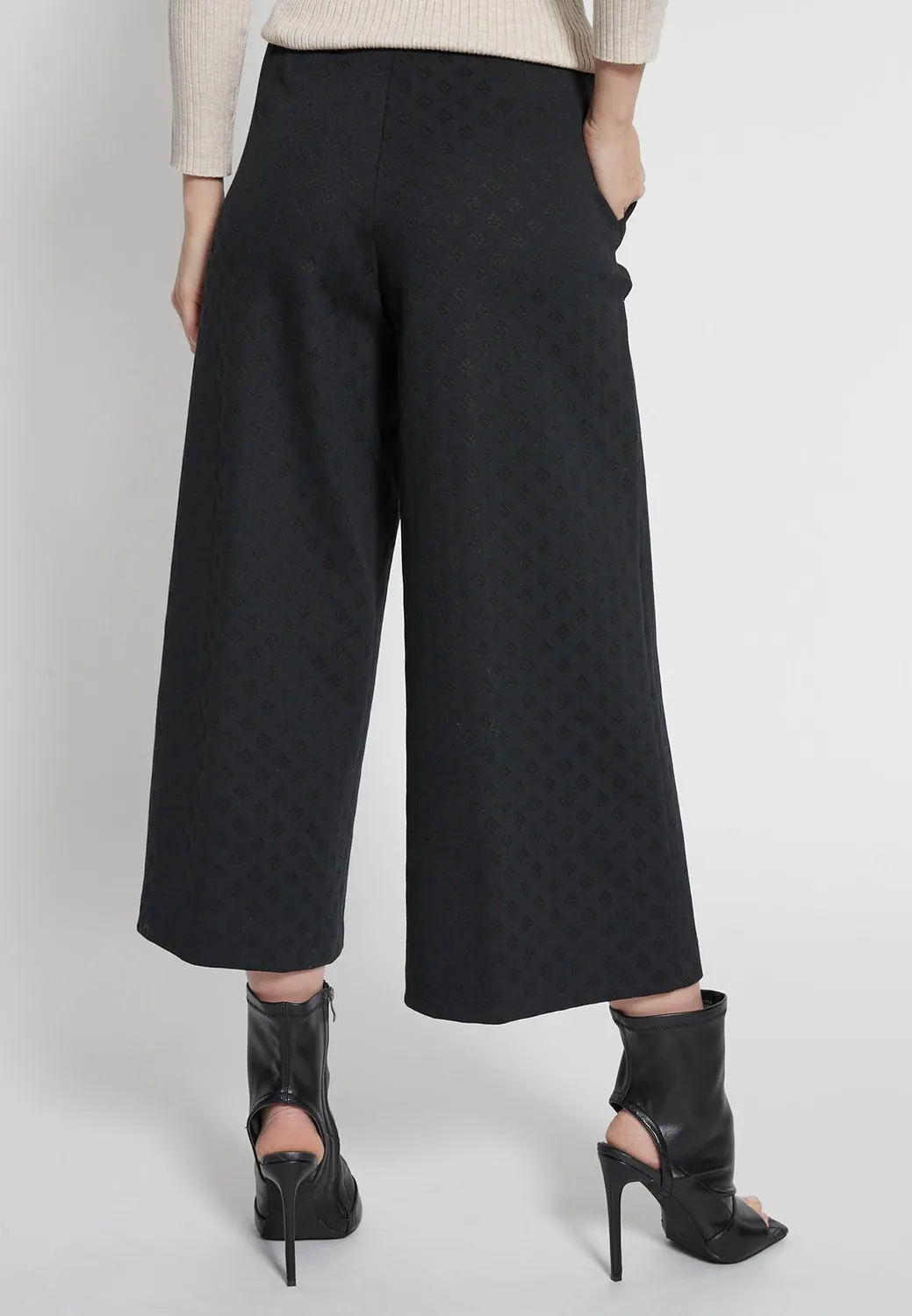 Ana Alcazar Hemmis pantaloni culotte neri a quadri