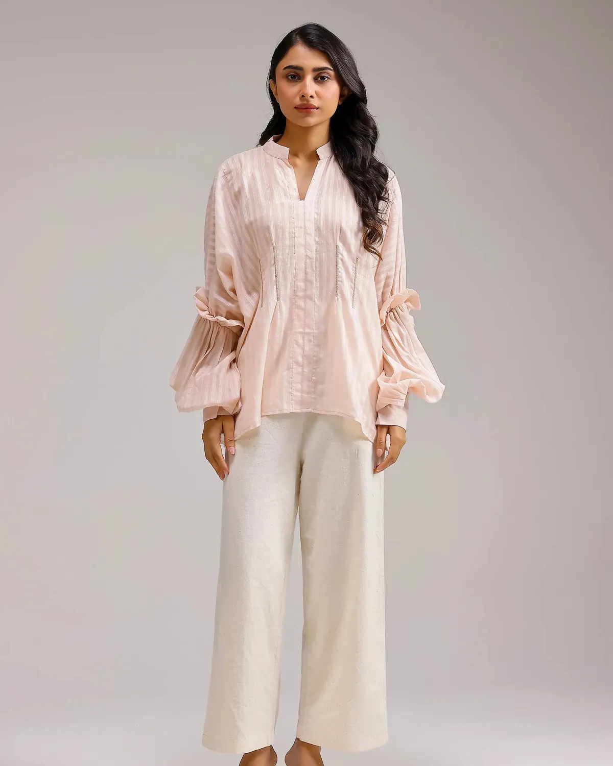 Our Dve Silent Stripe top rosa a righe taglia unica cotone