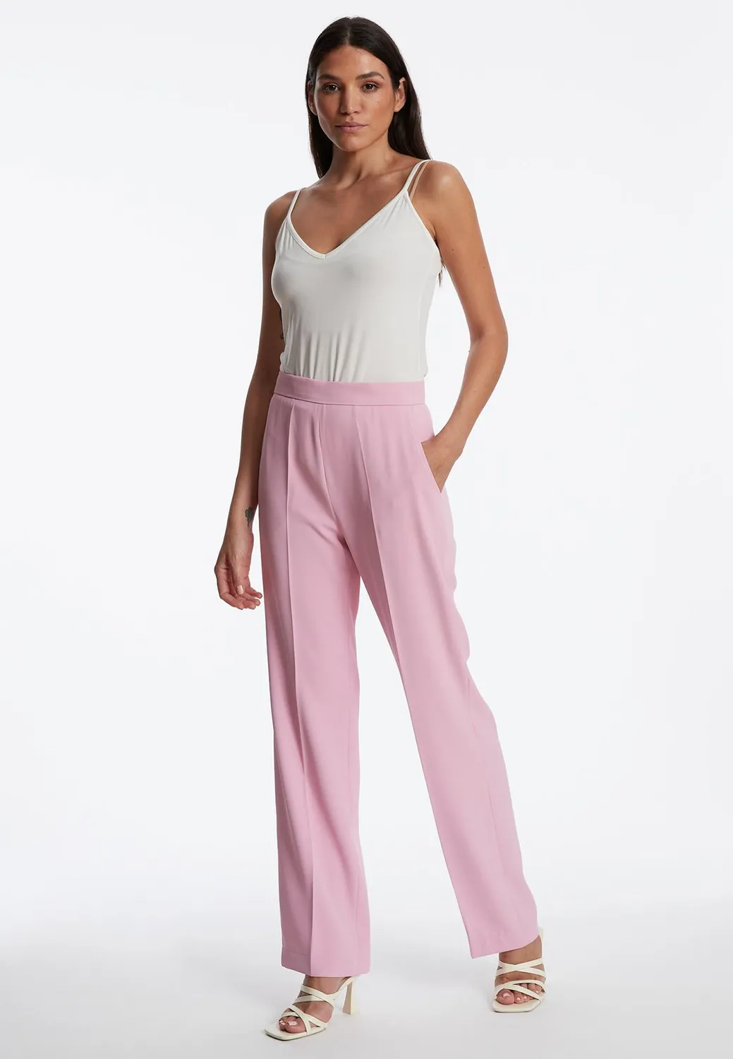 Ana Alcazar Zadya pantaloni estivi rosa con tasche