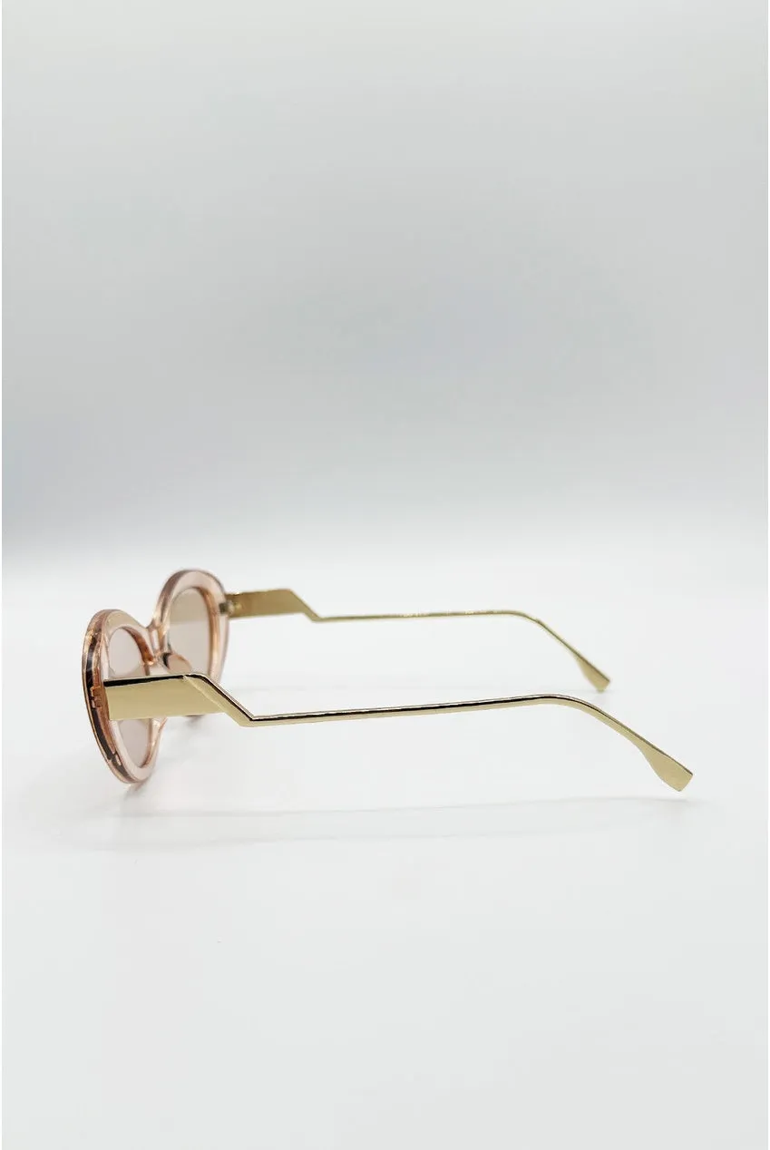SVNX Cat Eye occhiali da sole champagne UV400