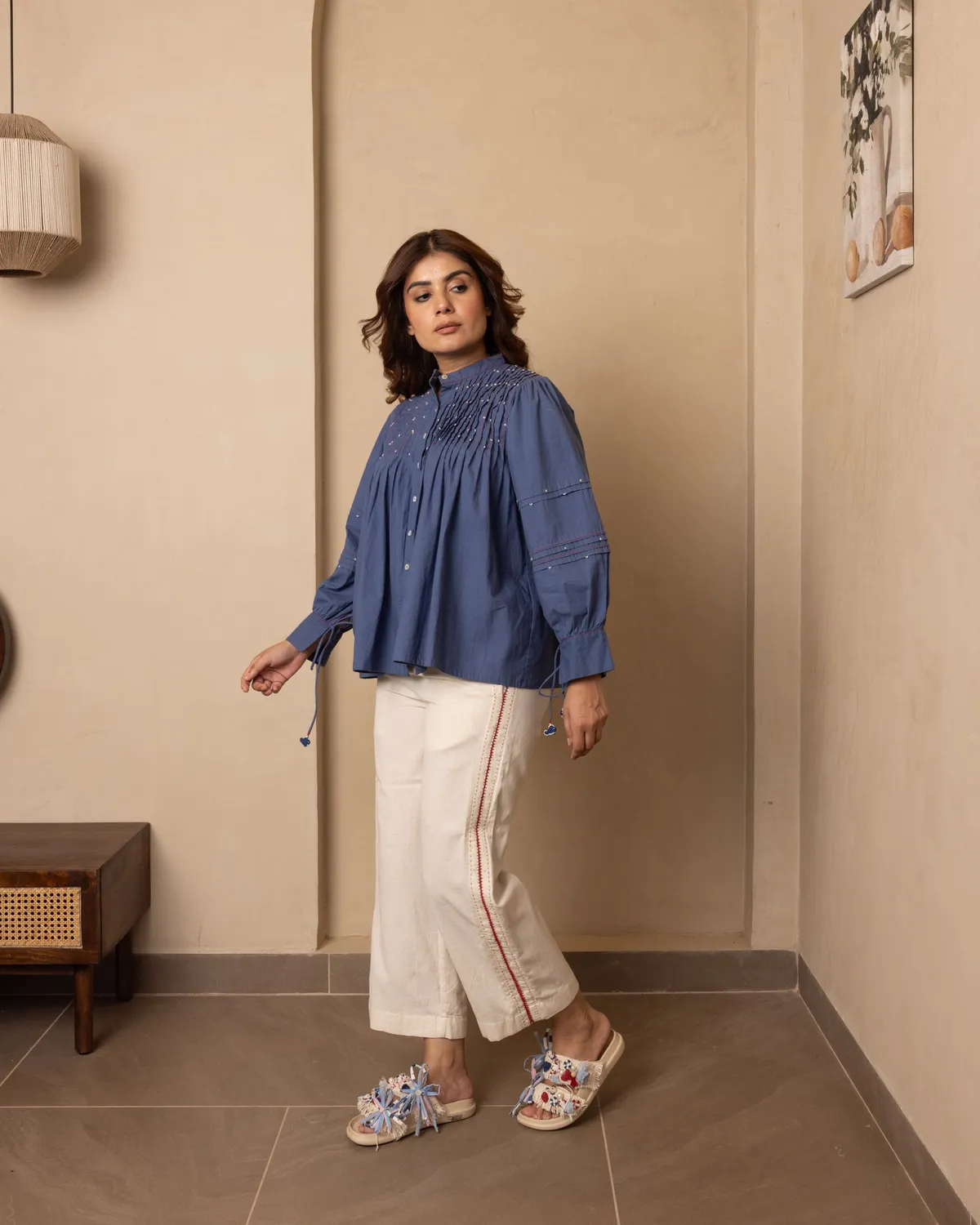 Our Dve Brig Top and Pants completo blu beige perle
