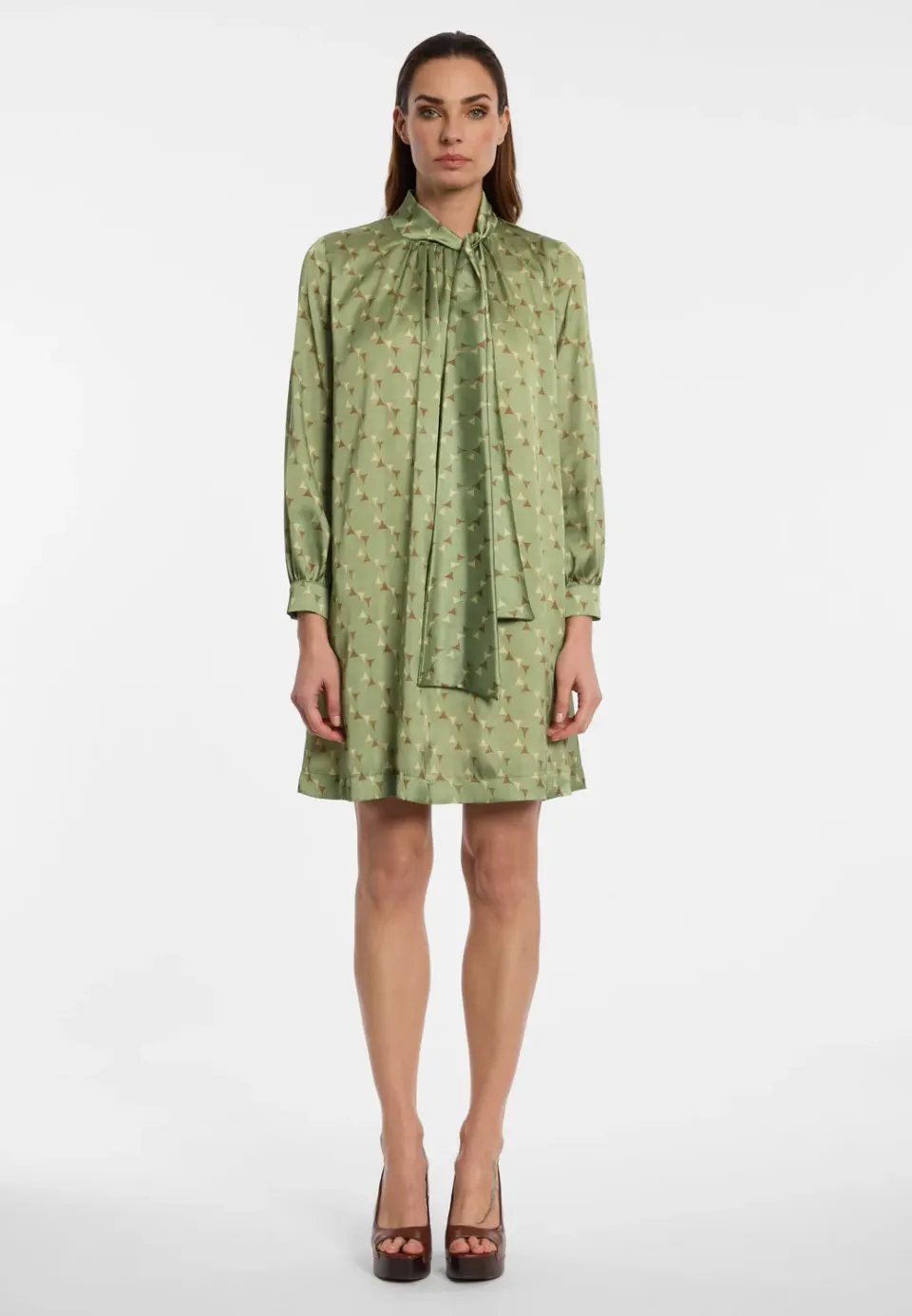 Ana Alcazar Eumira abito satin menta fantasia