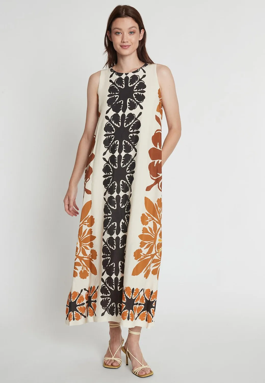 Ana Alcazar Rava abito maxi etnico con tasche